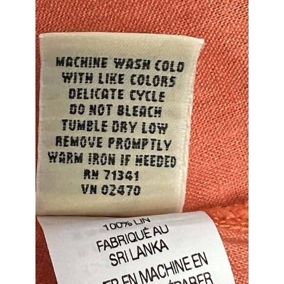 L. L. Bean 100% Linen Button Front Tunic Top Pleated Detail L/S Women's Size‎ XS - Picture 8 of 12